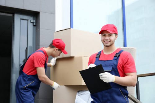 Packed boxes and wrapped furniture ready for a local move