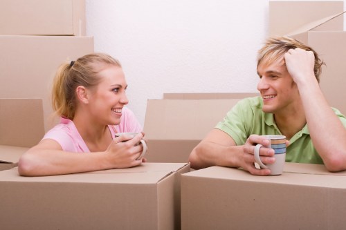 Careful furniture collection from a flat with narrow access