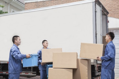 House removal team preparing a local move in Holland Park