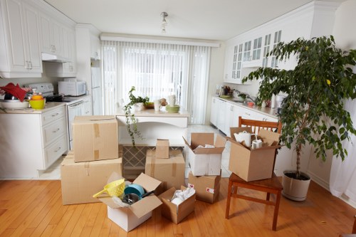 Packing and loading furniture into a truck for a Holland Park relocation