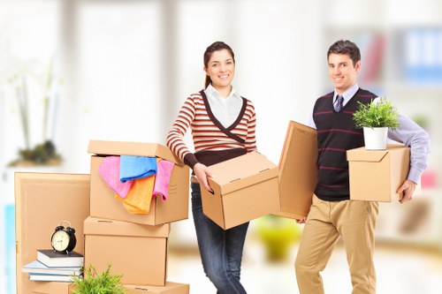 Household belongings prepared for local removals in West London