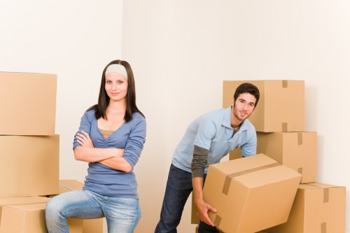 Commercial relocation team handling office furniture and IT equipment